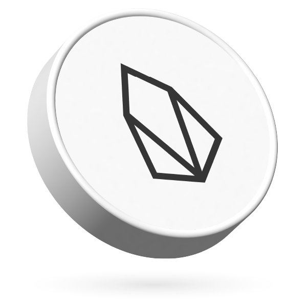 EOS  logo with current market value.