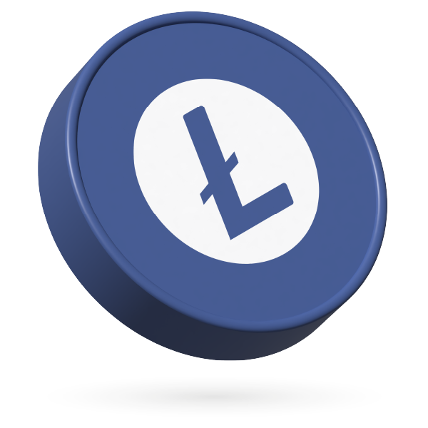 Litecoin (LTC) logo with current market value.